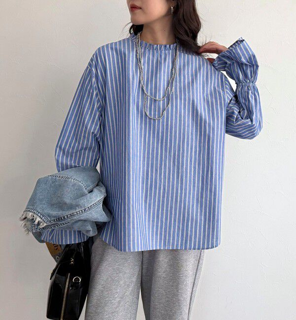 fredy emue「袖フレアストライプシャツ」|シャツ・ブラウス|