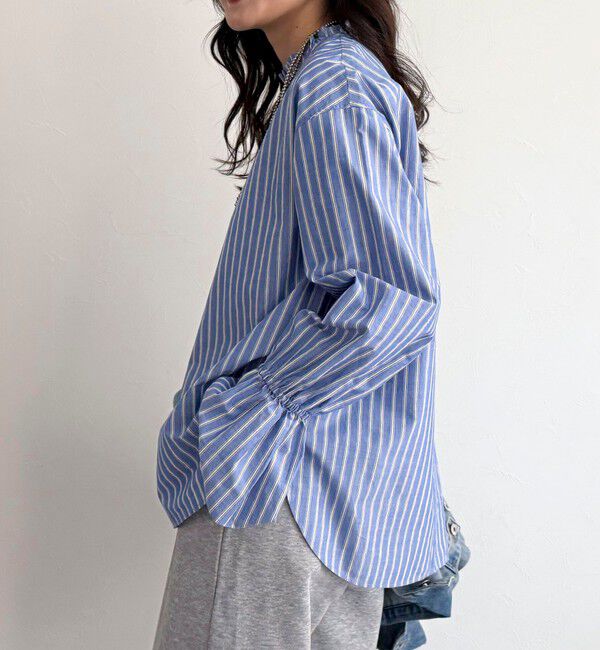 fredy emue「袖フレアストライプシャツ」|シャツ・ブラウス|