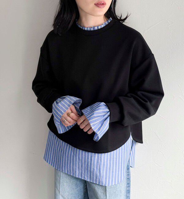 fredy emue「袖フレアストライプシャツ」|シャツ・ブラウス|