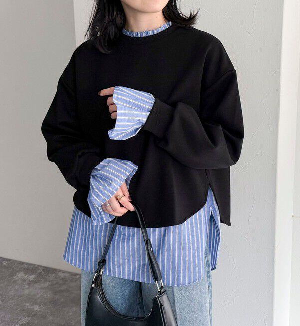 fredy emue「袖フレアストライプシャツ」|シャツ・ブラウス|
