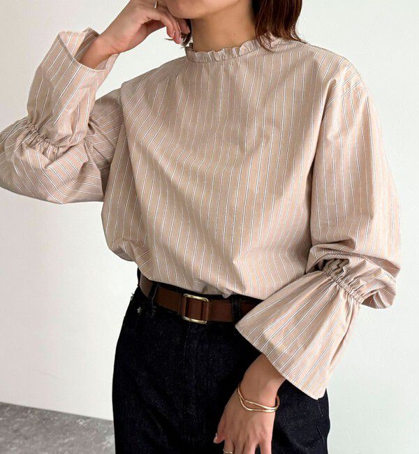 fredy emue「袖フレアストライプシャツ」|シャツ・ブラウス|