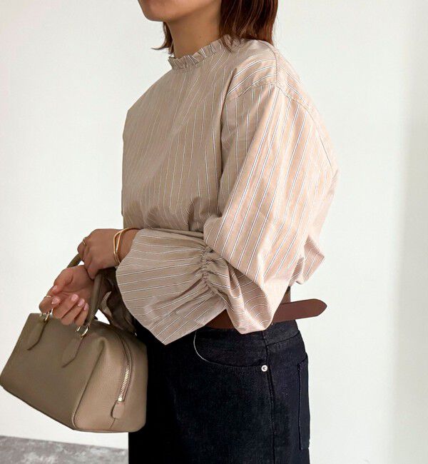 fredy emue「袖フレアストライプシャツ」|シャツ・ブラウス|