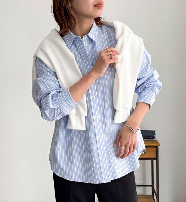 fredy emue「FR刺繍オックスコンパクトシャツ」|シャツ・ブラウス|ブルー系その他