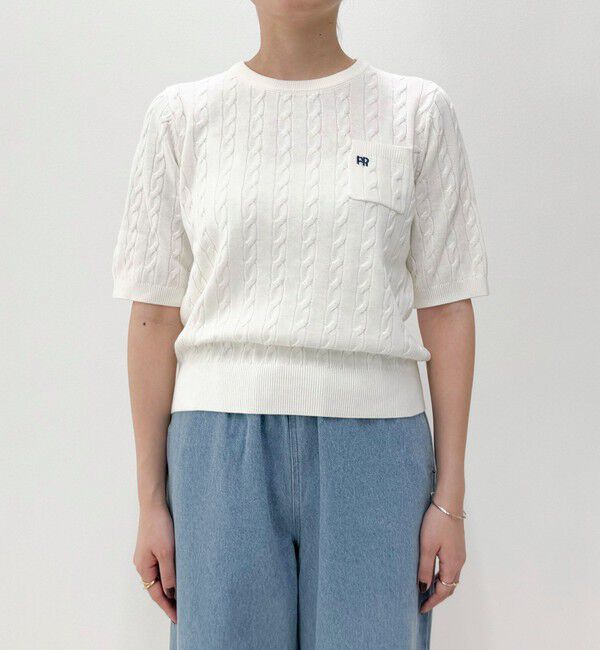 fredy emue「FR刺繍ケーブル柄ポケ付きプルオーバー」|ニット・セーター|