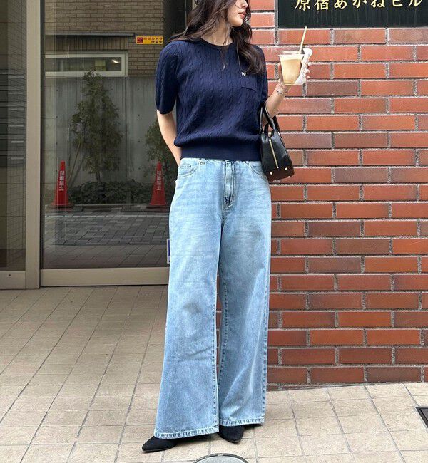 fredy emue「FR刺繍ケーブル柄ポケ付きプルオーバー」|ニット・セーター|