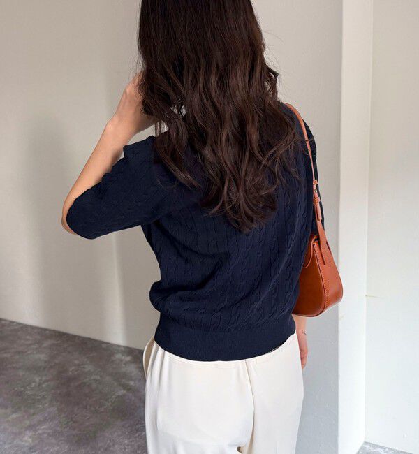 fredy emue「FR刺繍ケーブル柄ポケ付きプルオーバー」|ニット・セーター|