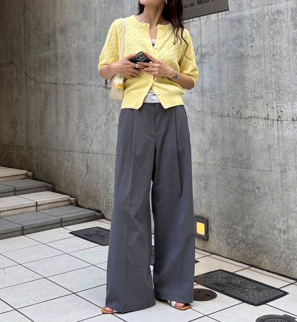 fredy emue「FR刺繍ケーブル柄半袖カーディガン」|カーディガン|