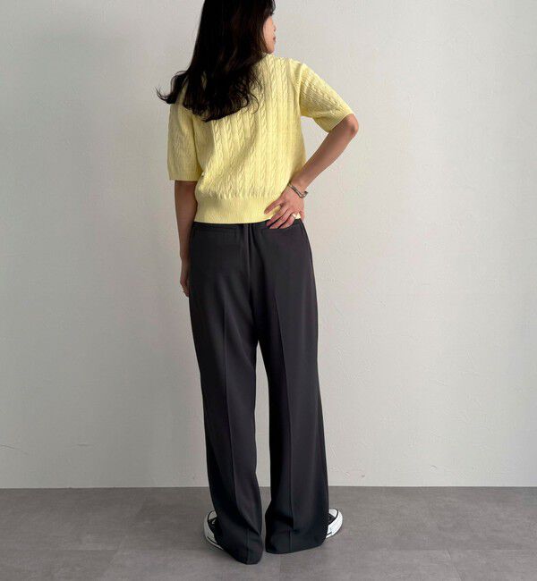 fredy emue「FR刺繍ケーブル柄半袖カーディガン」|カーディガン|