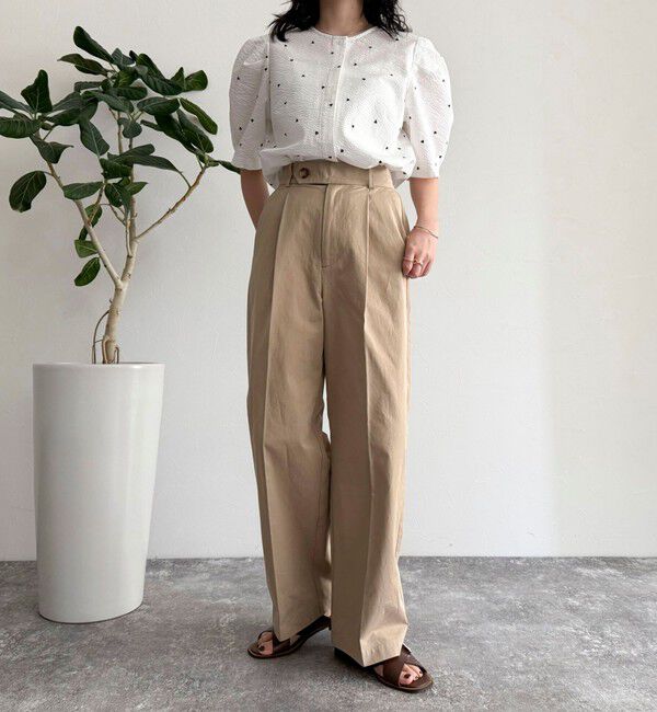 fredy emue「【低身長サイズ34有り】チノタックパンツ」|チノ|