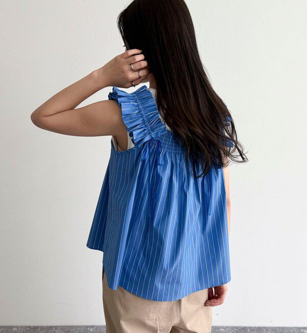 fredy emue「マルチウェイストライプノースリーブブラウス」|シャツ・ブラウス|