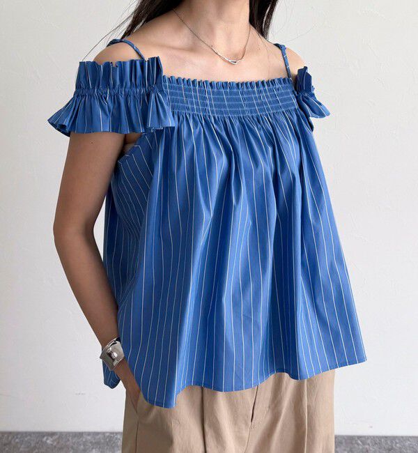 fredy emue「マルチウェイストライプノースリーブブラウス」|シャツ・ブラウス|