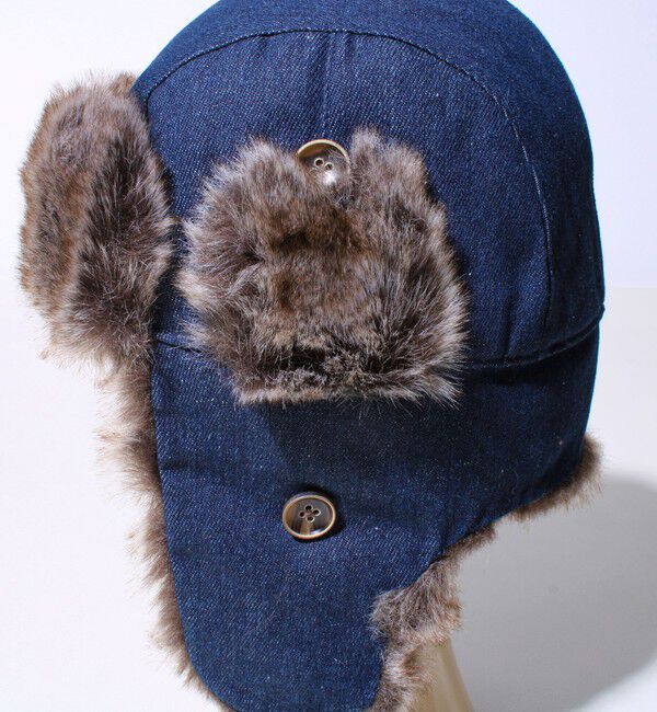 GLOSTER「【GLOSTER/グロスター】フライトキャップ 2WAY ナイロン/デニム」|キャップ・キャスケット|