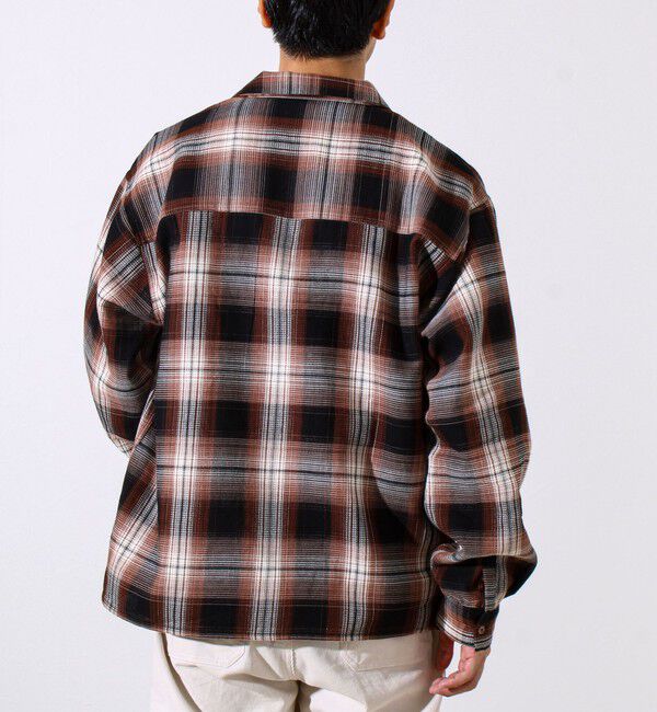 GLOSTER「【残暑にも快適なさらっとシャツ】ワッフルチェック ロングスリーブシャツ オンブレチェック」|シャツ・ブラウス|