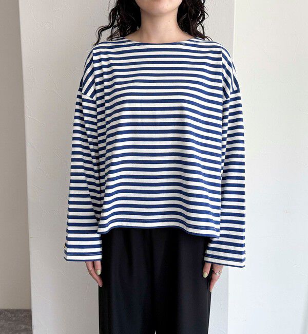 fredy emue「ボーダーハートパッチプルオーバー」|Tシャツ・カットソー|