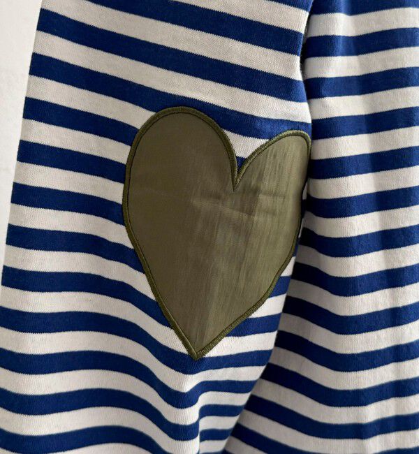 fredy emue「ボーダーハートパッチプルオーバー」|Tシャツ・カットソー|