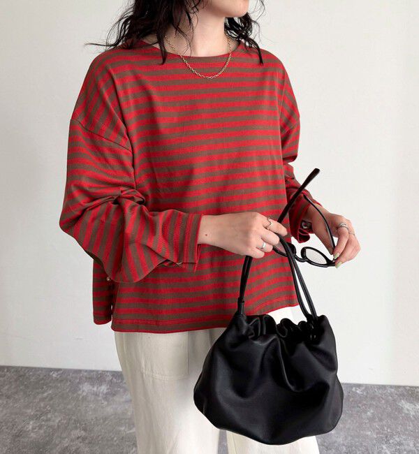 fredy emue「ボーダーハートパッチプルオーバー」|Tシャツ・カットソー|