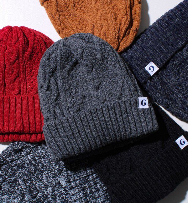 GLOSTER「【GLOSTER/グロスター】裏ボア ケーブルワッチ ニット帽」|ニット帽|グレー