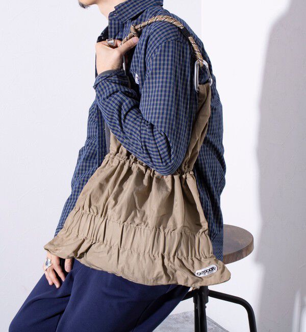 GLOSTER「【昨年即完アイテムが再登場！】【UNISEX】別注 OUTDOOR ドロストショッパーバッグ」|ショルダー・メッセンジャー|