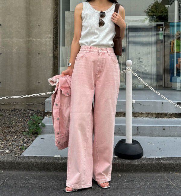 fredy emue「カラーストレートデニムパンツ」|デニム|