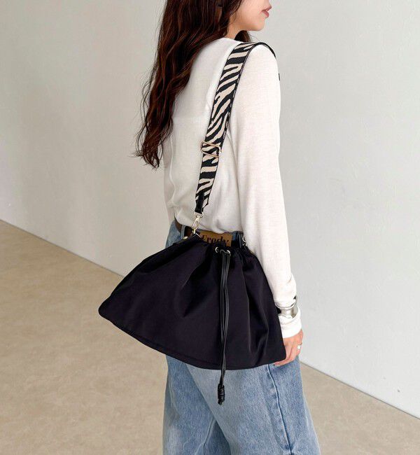 fredy emue「ジャガードショルダードロスト巾着バッグ」|ショルダー・メッセンジャー|