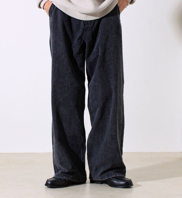 GLOSTER「【ワイド好き必見】ダック地 ワイドシルエットパンツ」|チノ|チャコールグレー