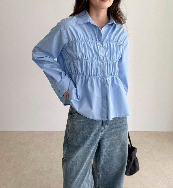 fredy emue「【@sora_522m企画】シャーリングシャツ」|シャツ・ブラウス|