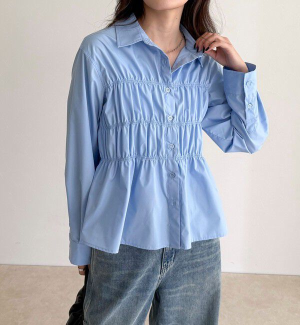 fredy emue「【@sora_522m企画】シャーリングシャツ」|シャツ・ブラウス|