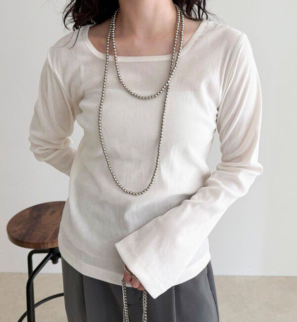 fredy emue「シアーフロッキーフレアスリーブプルオーバー」|Tシャツ・カットソー|