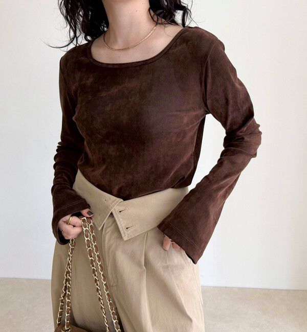 fredy emue「シアーフロッキーフレアスリーブプルオーバー」|Tシャツ・カットソー|ブラウン