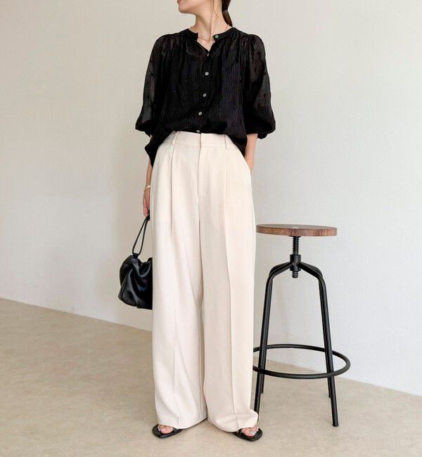 fredy emue「【人気商品の新型】とろみwarmタックスラックス」|スラックス|