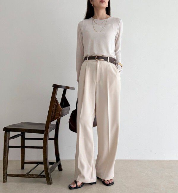 fredy emue「ウールブレンドシアーロンTシャツ」|Tシャツ・カットソー|