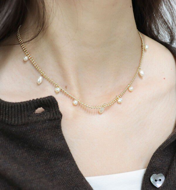 fredy emue「二重ボールパールドットネックレス」|ネックレス|ゴールド