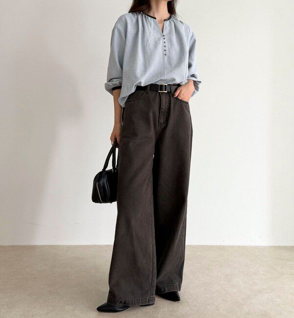 fredy emue「起毛パイピングギャザーブラウス」|シャツ・ブラウス|