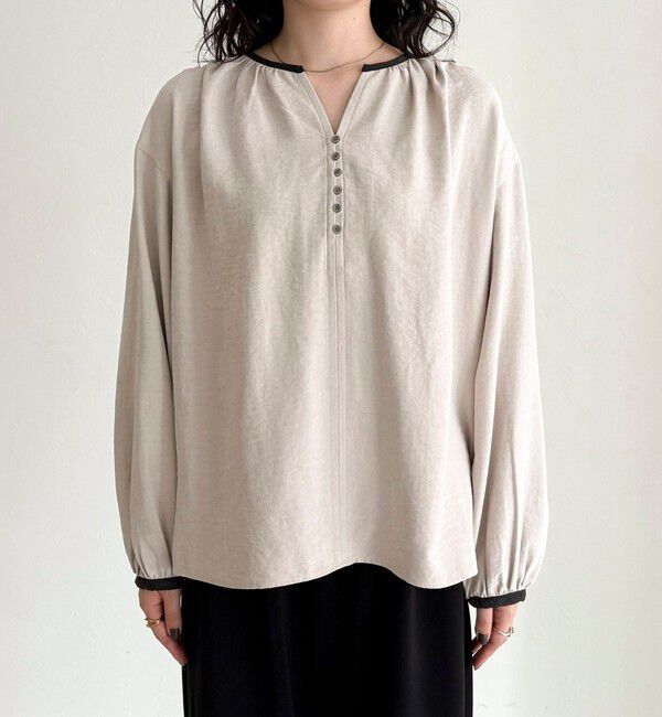 fredy emue「起毛パイピングギャザーブラウス」|シャツ・ブラウス|