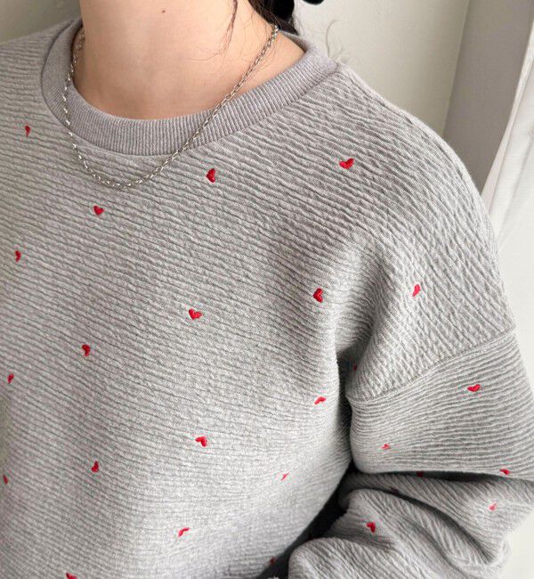 fredy emue「【大人気リバイバル】ハート刺繍コンパクトスウェットプルオーバー」|スウェット・ジャージ|