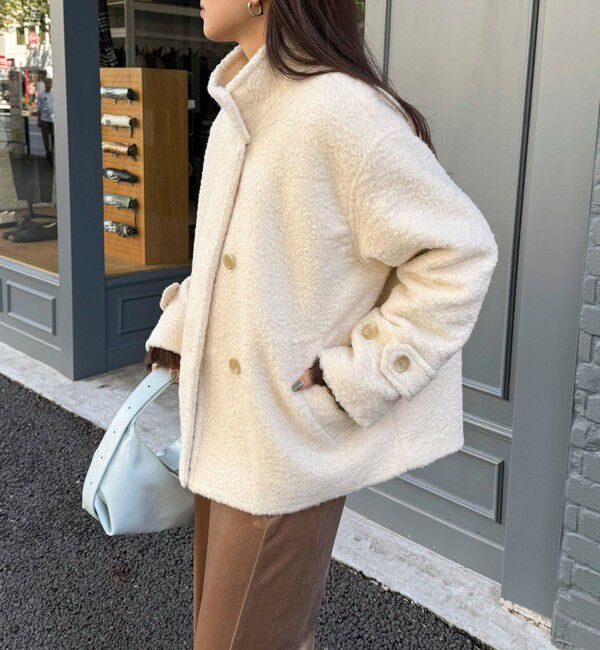 fredy emue「ループシャギースタンドカラーコート」|その他|オフホワイト