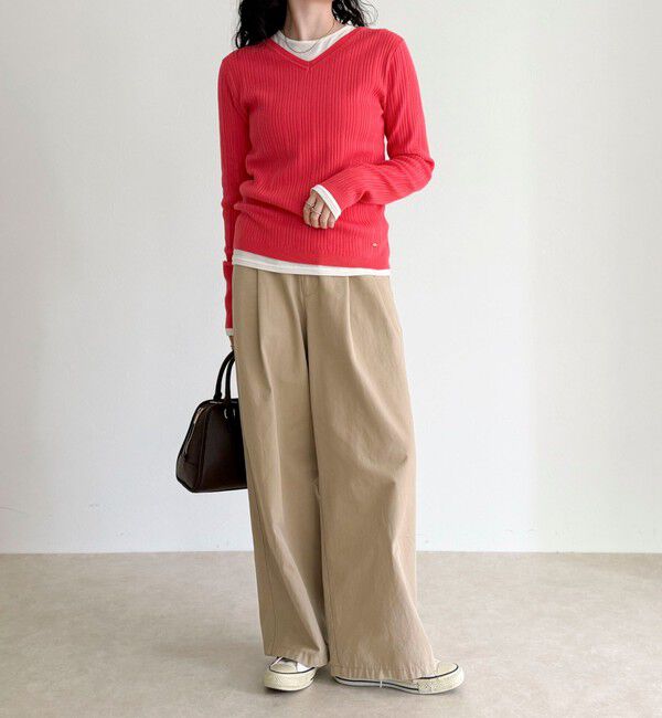 fredy emue「ちびVネックリブニットプルオーバー」|ニット・セーター|