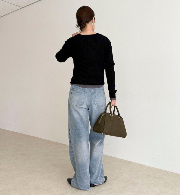 fredy emue「ちびVネックリブニットプルオーバー」|ニット・セーター|