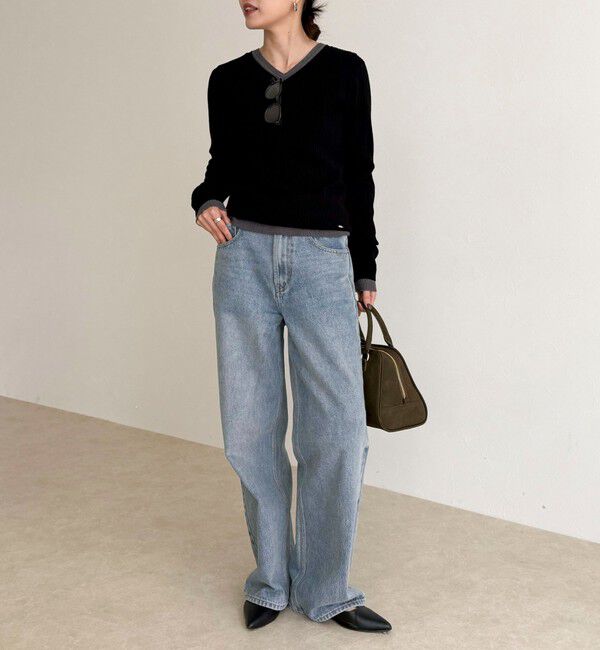 fredy emue「ちびVネックリブニットプルオーバー」|ニット・セーター|