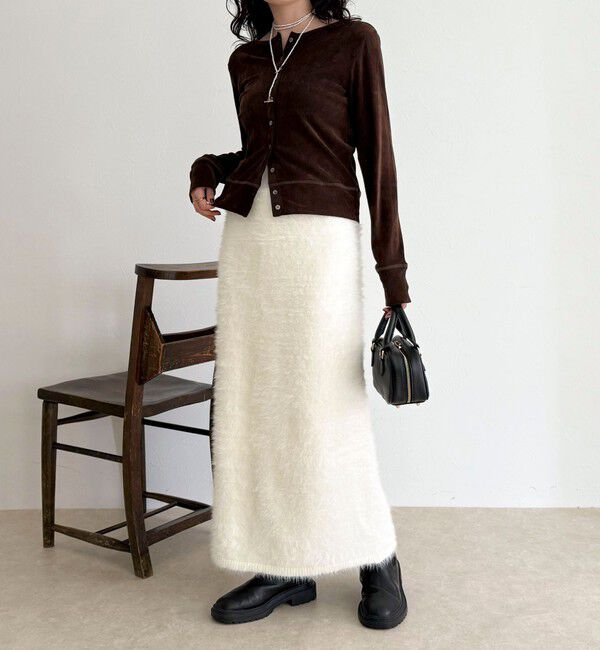 fredy emue「シャギーニットスカート」|タイト|