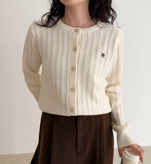 fredy emue「FR刺繍ケーブル柄ニットカーディガン」|ニット・セーター|