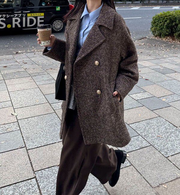 fredy emue「【リバイバル/新色追加】ウール混ミドル丈Pコート」|ピーコート|