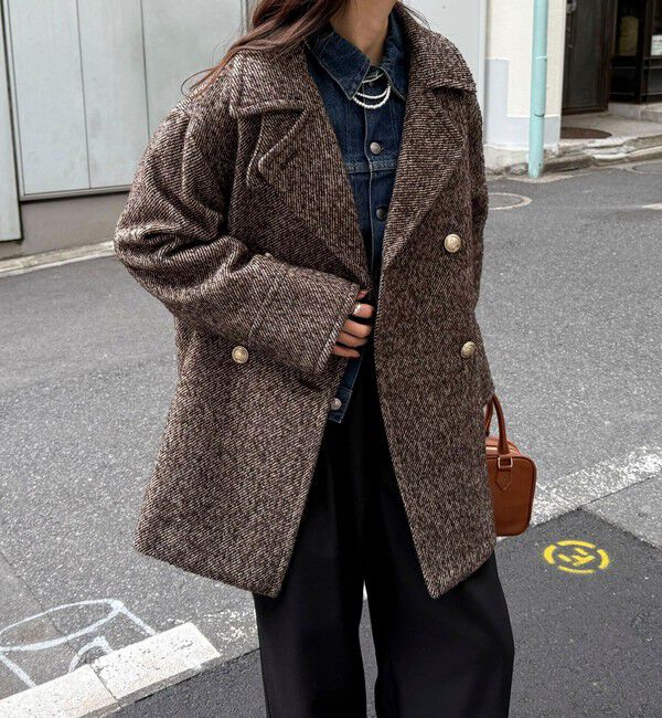 fredy emue「【リバイバル/新色追加】ウール混ミドル丈Pコート」|ピーコート|