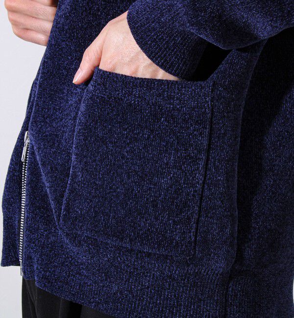 GLOSTER「【チクチクしないニットシリーズ】モールダブルフェイス クルージップカーデ」|カーディガン|