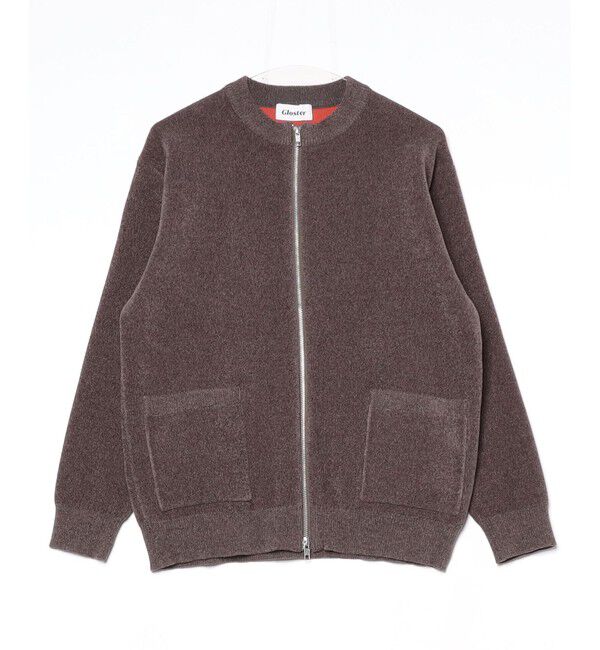 GLOSTER「【チクチクしないニットシリーズ】モールダブルフェイス クルージップカーデ」|カーディガン|