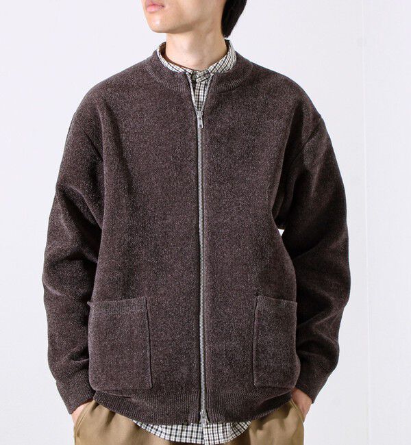 GLOSTER「【チクチクしないニットシリーズ】モールダブルフェイス クルージップカーデ」|カーディガン|