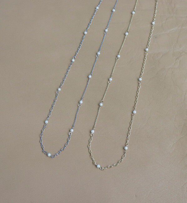 fredy emue「プチパール&times;チェーンロングネックレス」|ネックレス|ゴールド