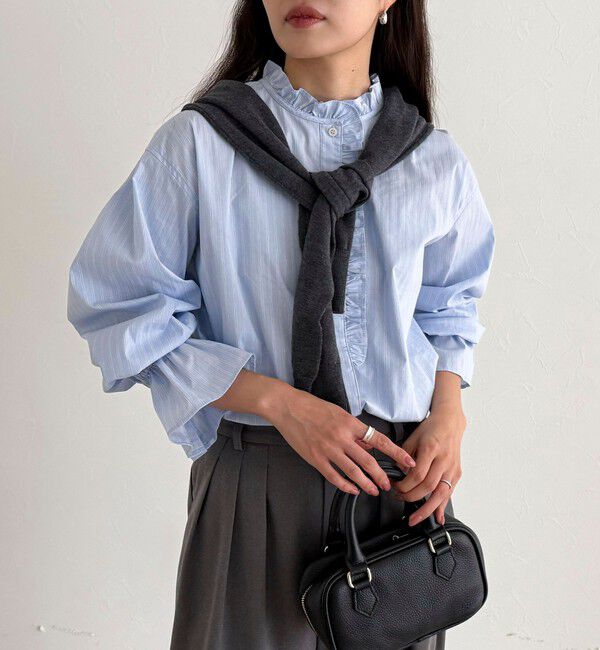 fredy emue「フリルデザインシャツ」|シャツ・ブラウス|ブルー系その他