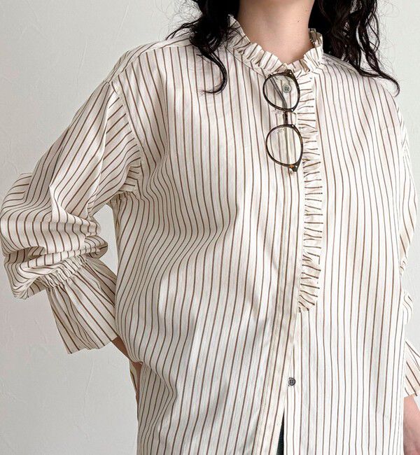 fredy emue「フリルデザインシャツ」|シャツ・ブラウス|ベージュ系その他