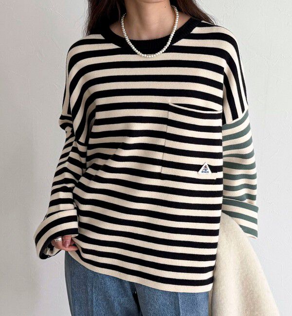fredy emue「【GEVACO/ゲバコ】ボーダーニットプルオーバー」|ニット・セーター|